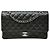 Borsa a Spalla Chanel Matelassé 25 Coco Mark Double Flap Chain Nero