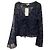 Autre Marque Musier Paris Top de encaje transparente Navy Floral Burnout Azul oscuro