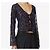 Autre Marque Musier Paris Top de encaje transparente Navy Floral Burnout Azul oscuro - vista 10