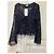 Autre Marque Musier Paris Top de encaje transparente Navy Floral Burnout Azul oscuro - vista 5