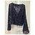 Autre Marque Musier Paris Top de encaje transparente Navy Floral Burnout Azul oscuro - vista 6