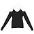 Maglione in lana merino nero con spalle scoperte Dries Van Noten