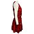 Ärmelloses Saint Laurent Mini-Wickelkleid aus bedruckter Seide Rot / Schwarz - Ansicht 2