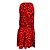 Ärmelloses Saint Laurent Mini-Wickelkleid aus bedruckter Seide Rot / Schwarz - Ansicht 3