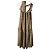 Autre Marque Vestido Maxi Amarillo Estampado Floral Negro Blanco Azul