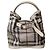 Burberry Haymarket Check - Borsa a secchiello in tela rivestita e pelle