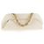 Autre Marque Themoirè Clutch Bios in Pelle Crema Crudo