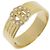 Bague anneau Christian Dior en or jaune 18K et diamants Doré