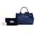 Borsa Prada Blue Small Canvas Canapa Logo Blu scuro - vista 7