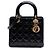 Dior Black Medium Patent Cannage Lady Dior Nero