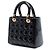 Dior Black Medium Patent Cannage Lady Dior Nero - vista 2