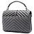 Sac College Saint Laurent en peau de mouton Chevron gris avec monogramme, taille Medium Marron - vue 2