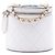 Vanity Beauty case Chanel in agnello trapuntato bianco con catena e charm