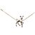 Collana con pendente cervo Chanel Gold CC placcato oro con finti perle e strass D'oro