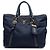 Borsa Prada Blue Vitello Daino con finiture in Tessuto Blu navy