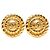 Orecchini Chanel Gold CC placcati oro tondi con clip D'oro