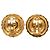 Orecchini Chanel Gold CC placcati oro tondi con clip D'oro - vista 2