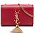Borsa a tracolla Kate con nappa in pelle di vitello liscia con monogramma rossa di Saint Laurent Rosso