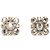 Orecchini Chanel Silver Brass Floral Strass Push Back Argento