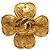 Broche Chanel Gold CC plaqué or motif trèfle de vigne Doré