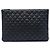 Clutch Chanel Black Large Quilted Lambskin Double Stitch O Case Nero
