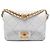 Chanel White Mini Quilted Caviar Twist Your Buttons Flap Bianco