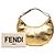 Fendi Hobo Fendigraphy in pelle metallizzata oro Small D'oro - vista 7