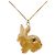 Collana con pendente coniglio in resina placcato oro CC Gold Chanel D'oro
