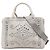 Borsa Prada Gray Small Denim Canapa Bijoux and Grommet Marrone Grigio
