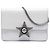 Bolsa transversal Miu Miu em couro liso branco com detalhes de estrela de cristal