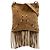 Borsa a tracolla Valentino Nellcote con frange e borchie in scamosciato marrone Cammello