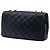 Chanel Black CC gestepptes irisierendes Kalbsleder Whipstitch Single Flap Schwarz - Ansicht 2