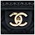 Chanel Black CC gestepptes irisierendes Kalbsleder Whipstitch Single Flap Schwarz - Ansicht 5