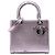 Dior Purple Medium Metallic Patent Microcannage Lady Dior Porpora