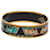 Bracelet jonc en émail noir à imprimé large Hermès 65 Turquoise  - vue 2