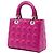 Lady Dior en agneau cannage rose, taille Medium - vue 2