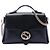 Borsa satchel Gucci Black Small Dollar Calf Interlocking G Nero