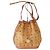 Borsa a tracolla in pelle stile MCM Visetos Marrone