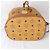 Borsa a tracolla in pelle stile MCM Visetos Marrone - vista 7