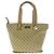 Gucci GG Canvas Leder Tote Schultertasche Braun Beige
