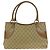 Gucci GG Canvas Leder Tote Bag Braun Beige - Ansicht 2