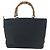 Sac cabas Gucci Vintage Bamboo Nylon Noir - vue 2