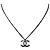 Timeless Collana Chanel con logo CC in resina nera e metallo argento D'oro Metallico