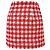 Minifalda de tweed a cuadros Alessandra Rich en lana roja - vista 3