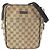 Borsa Messenger Gucci GG Canvas e Pelle Marrone