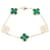 Bracelet Vintage Alhambra 5-Motif Van Cleef & Arpels Doré Vert  - vue 1