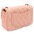 Borsa a tracolla Chanel Mini Matelassé 20 in agnello rosa - vista 2