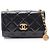 Borsa a mano Chanel Matelassé in pelle nera Nero
