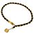 Chanel Cambon Ledergürtel mit Kette für Damen Schwarz Golden