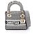 Christian Dior Dior LADY D-LITE Mini Borsa Houndstooth Nero Bianco